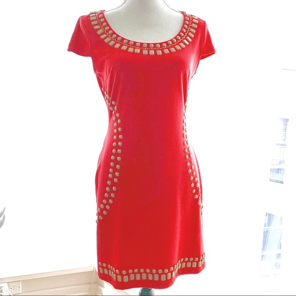 Rampage embellished coral stretch shift dress - Picture 1 of 8